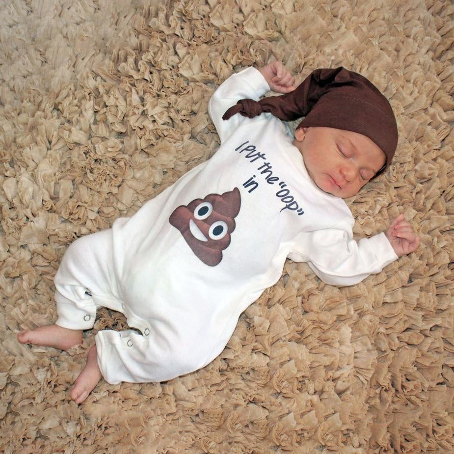 Funny Letter Printed Baby Jumpsuit