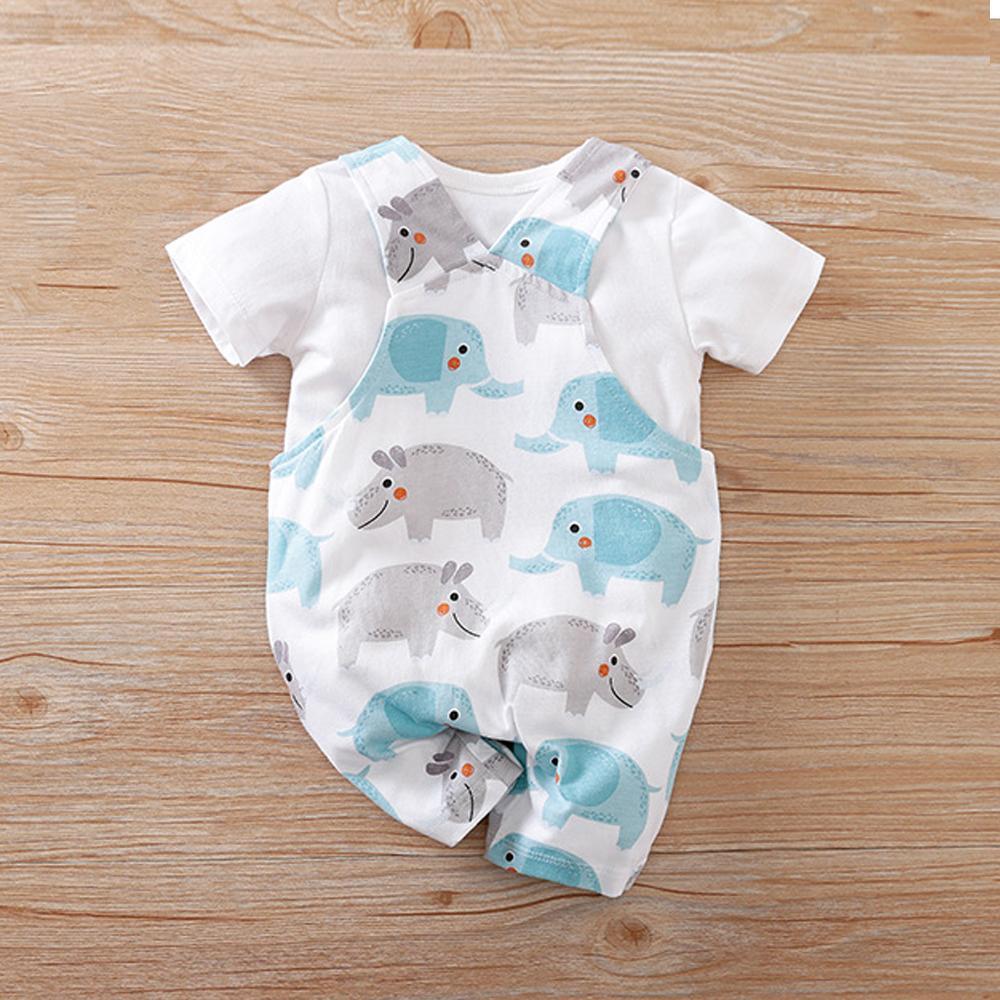 2PCS Funny Elephant Printed Baby Set - MomyMall