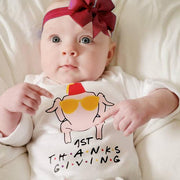 Funny 1st Thanksgiving Turkey Printed Baby Romper
