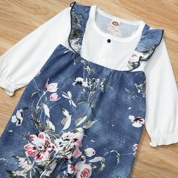 Cute Floral Printed Baby Jumpsuit - MomyMall