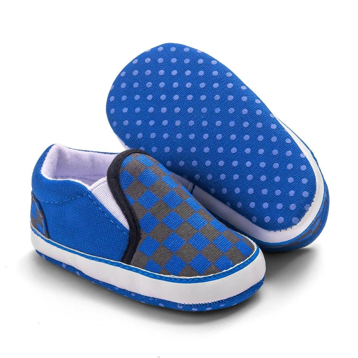 Baby Boy Girl Plaid Anti-slip Canvas Shoes - MomyMall