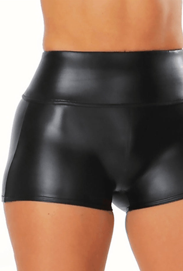 AREI - LEATHER LOOK GYM SHORTS