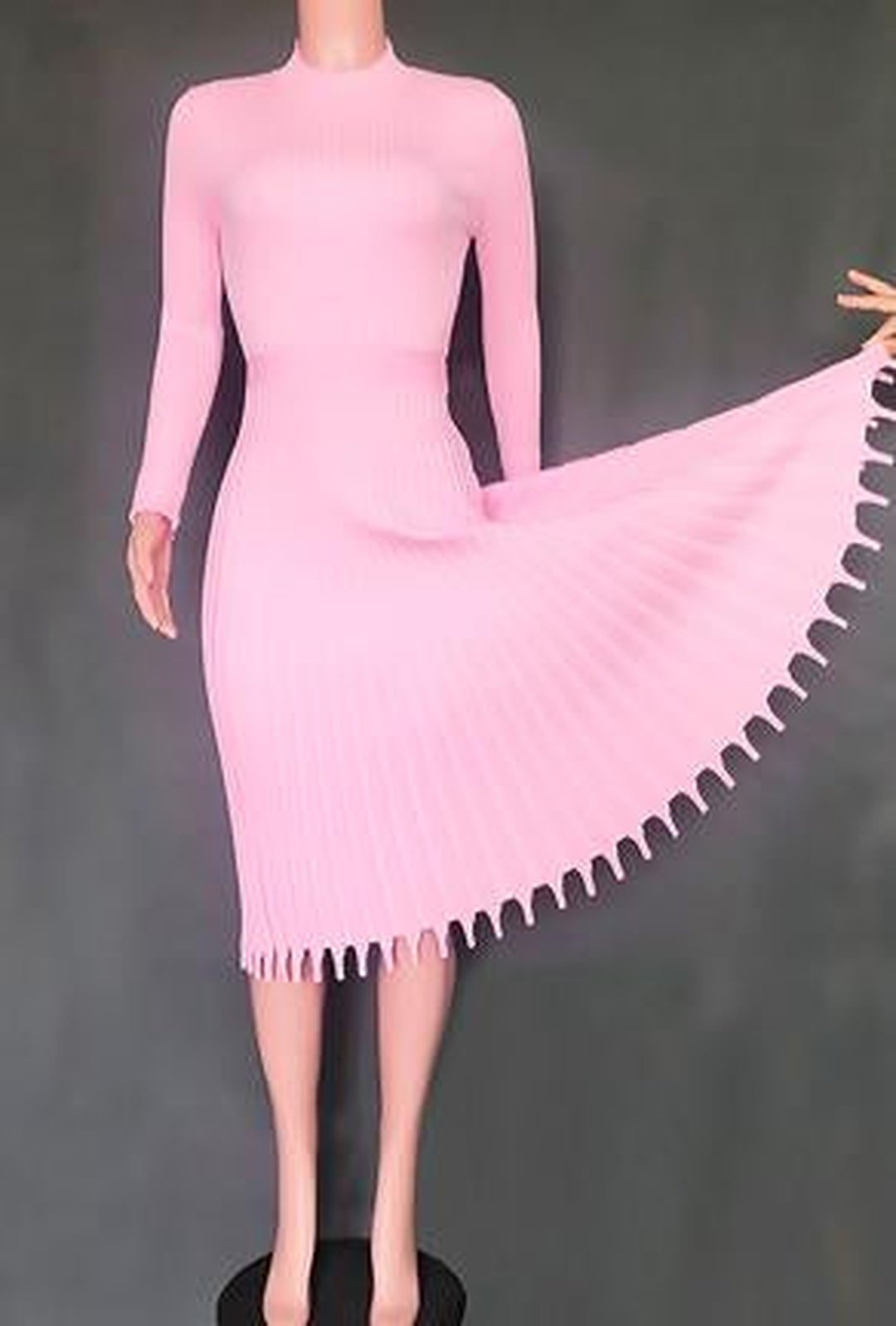 ARIEL - PLEATED SWEATER DRESS