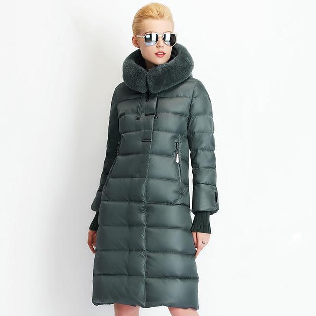 Long Puffer Jacket With Faux Fur Hood