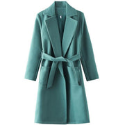 Belted Wool Blend Trench Coat