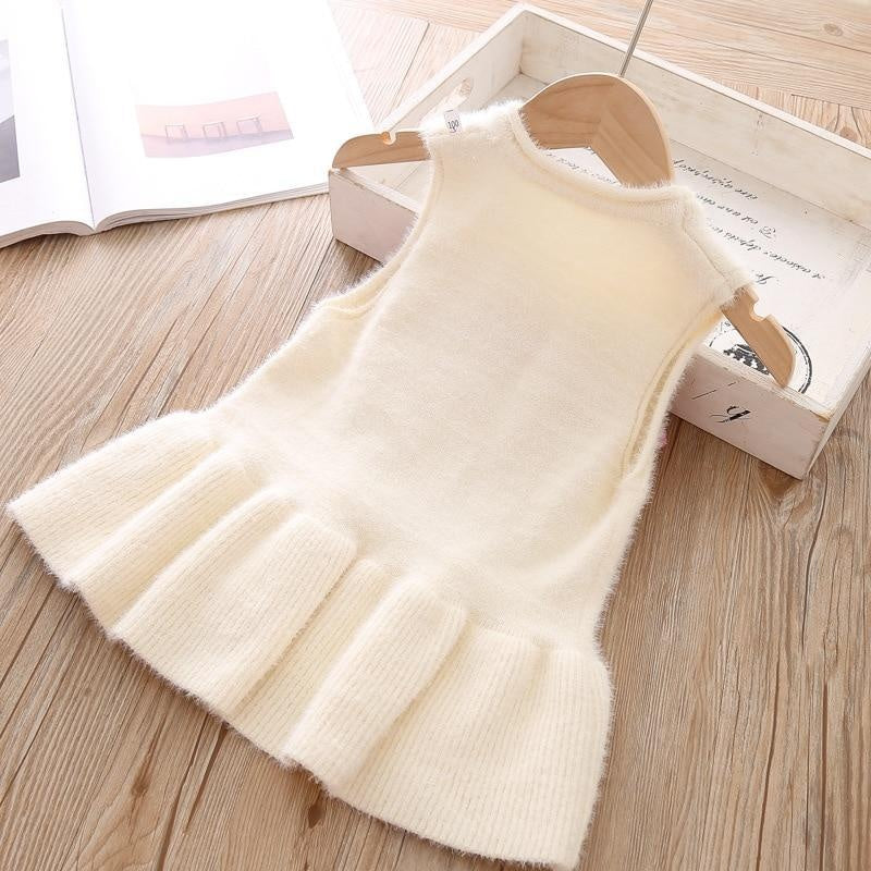 Autumn Girls Vest Sweater Dress Love Sleeveless Dress