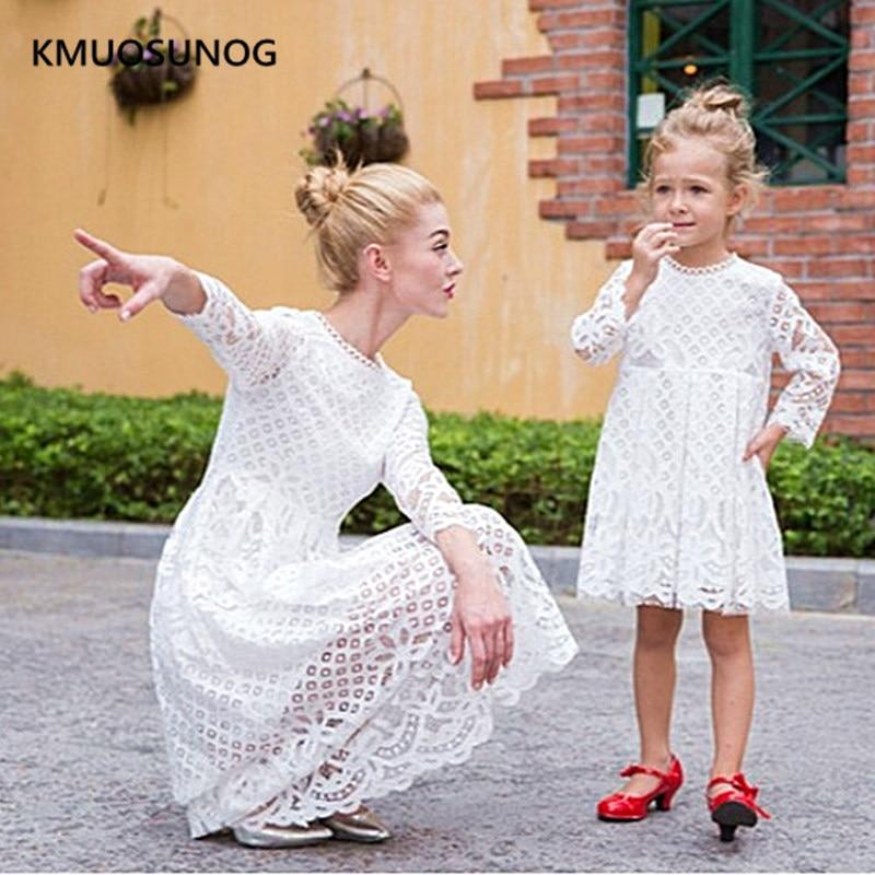 Mother Daughter Dresses Wedding Floral Lace Party Family Matching - MomyMall