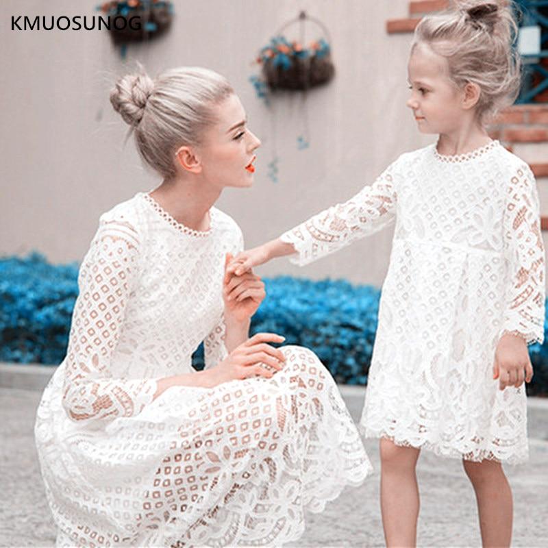 Mother Daughter Dresses Wedding Floral Lace Party Family Matching - MomyMall