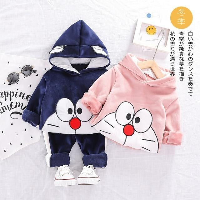 Baby Boys Girls Set Thicken Long Sleeved Letter Tops +Bottoms 2 Pcs 0-3 Years