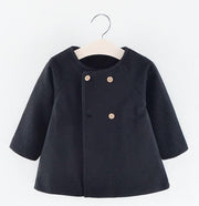 Baby Girl Spring Winter Wool Blends Jacket Coat Costume Outerwear - MomyMall Black / 18-24 Months
