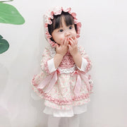 Baby Girl Lolita Floral Princess Birthday Christening Party Frock Boutique 2 Pcs - MomyMall