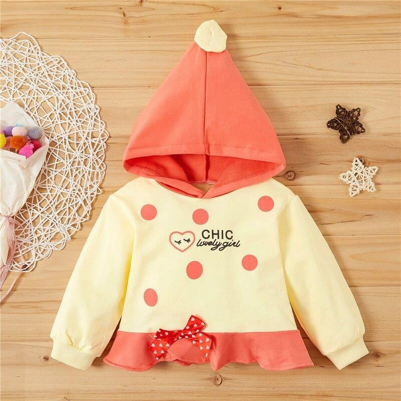 Baby Girl Polka Dot Cute Sweatshirt - MomyMall Pink / 3-6 Months