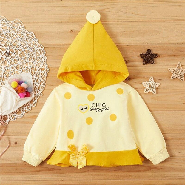 Baby Girl Polka Dot Cute Sweatshirt - MomyMall Yellow / 3-6 Months