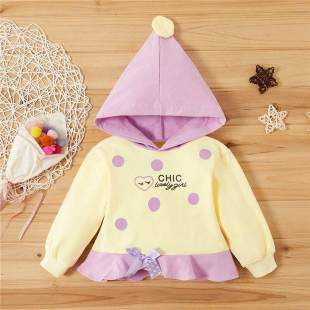 Baby Girl Polka Dot Cute Sweatshirt - MomyMall Lavender / 3-6 Months