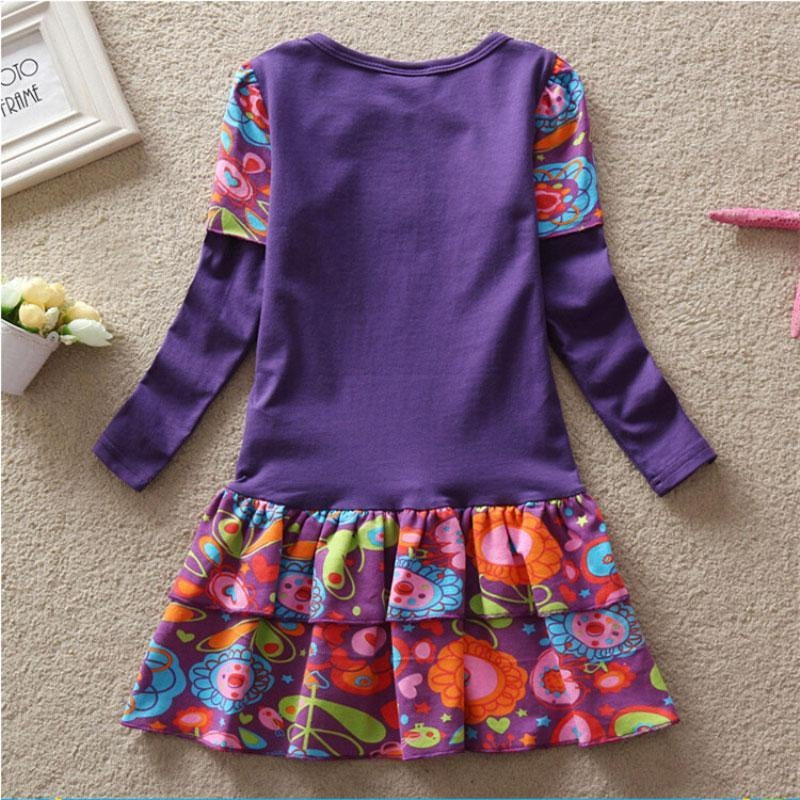 Baby Girls  Long Sleeve Dress Cartoon Pony Flower Dress