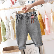 Baby Girls Cute Jeans New Autumn Denim Trousers - MomyMall