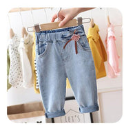 Baby Girls Cute Jeans New Autumn Denim Trousers - MomyMall Blue / 6-12M