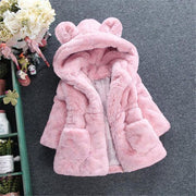 Baby Girls Boys Fashion Coats Artificial Fur Warm Hooded Jacket 1-7Y - MomyMall Pink / 18-24M