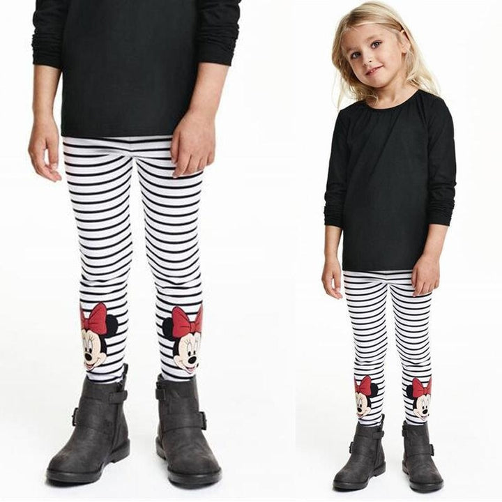 Kids Baby Girls Leggings Pants Cute Mini Mouse Trousers - MomyMall Stripe / 2-3 Years
