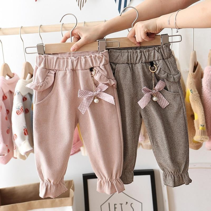 Baby Girls Autumn Casual Trousers Plaid Fashion Toddler Pants - MomyMall