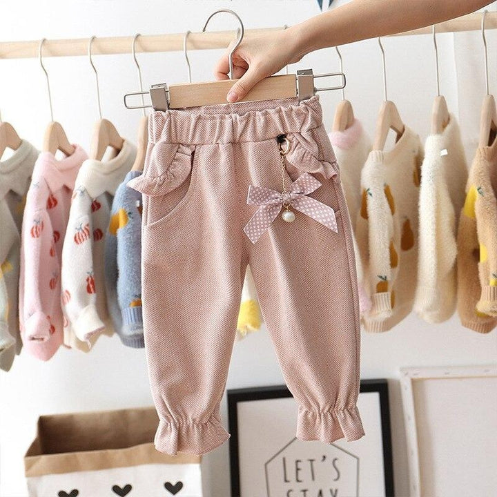 Baby Girls Autumn Casual Trousers Plaid Fashion Toddler Pants - MomyMall Pink / 6-9 Months