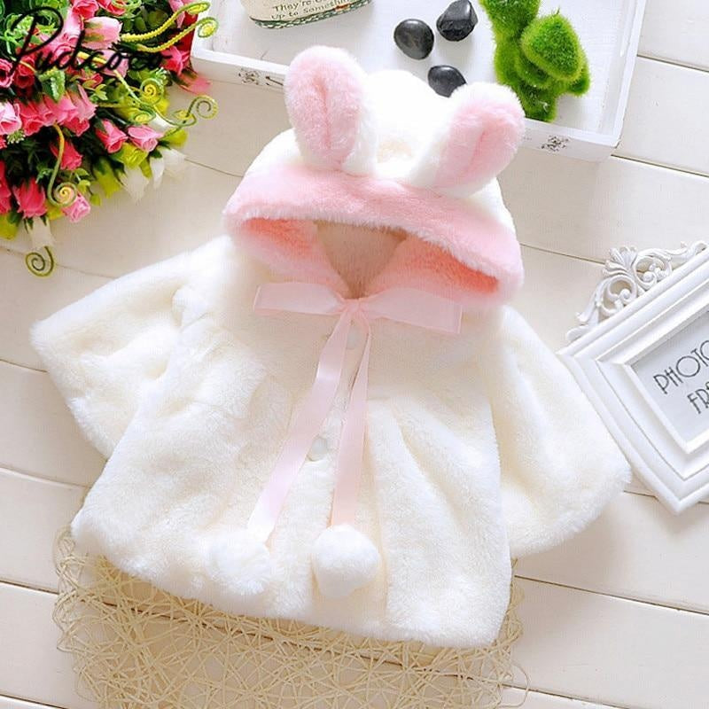 Baby Girls Winter Jackets Warm Fur Fleece Coat Jacket Hooded Outerwear