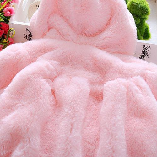 Baby Girls Winter Jackets Warm Fur Fleece Coat Jacket Hooded Outerwear