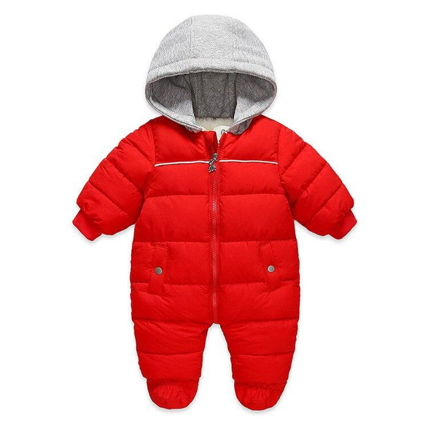 Baby Plus Velvet Winter Rompe Thick Overall Jumpsuit - MomyMall Red / 66cm(3-6M)