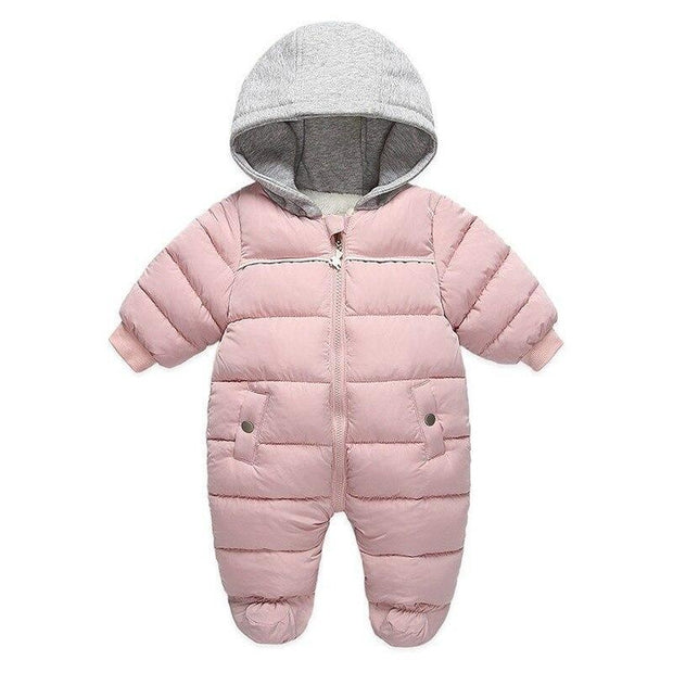Baby Plus Velvet Winter Rompe Thick Overall Jumpsuit - MomyMall