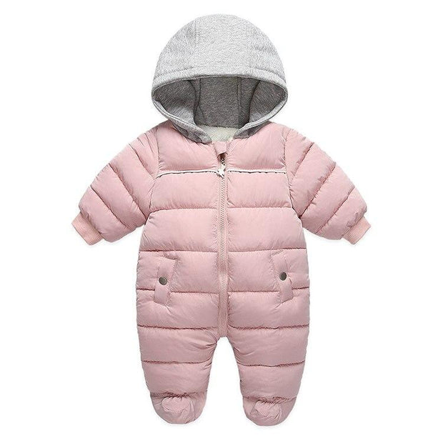 Baby Plus Velvet Winter Rompe Thick Overall Jumpsuit - MomyMall Pink / 66cm(3-6M)