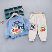 Baby Boy Girl Printed Casual O-neck Outfits 2 Pcs 1-4 Years - MomyMall Blue no shoes / 6-9 Months