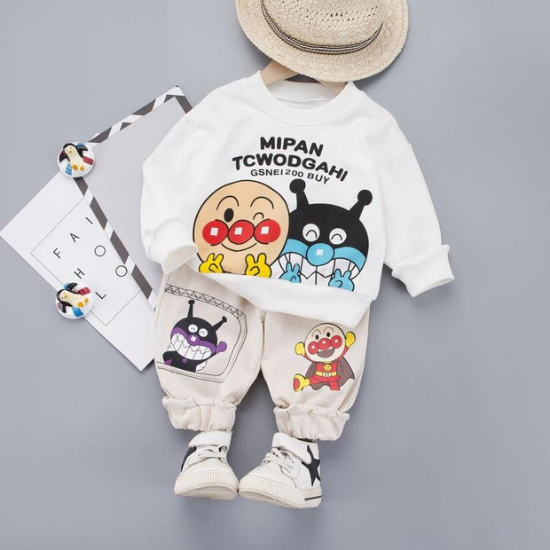 Baby Boy Girl Printed Casual O-neck Outfits 2 Pcs 1-4 Years - MomyMall White no shoes / 6-9 Months