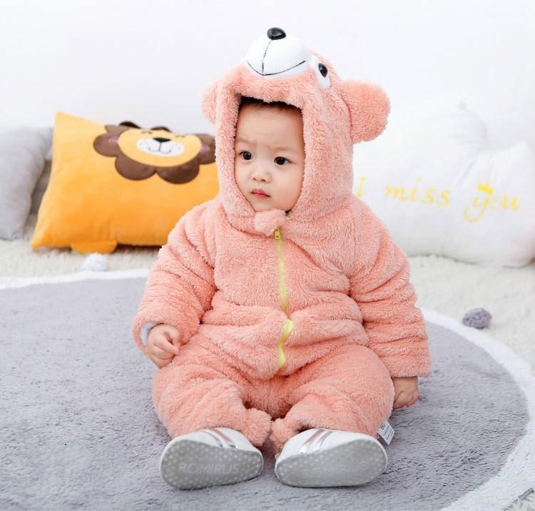 Baby Rompers Cartoon Winter Newborn Thicken Jumpsuits - MomyMall