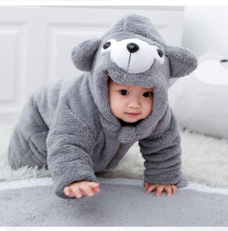 Baby Rompers Cartoon Winter Newborn Thicken Jumpsuits - MomyMall