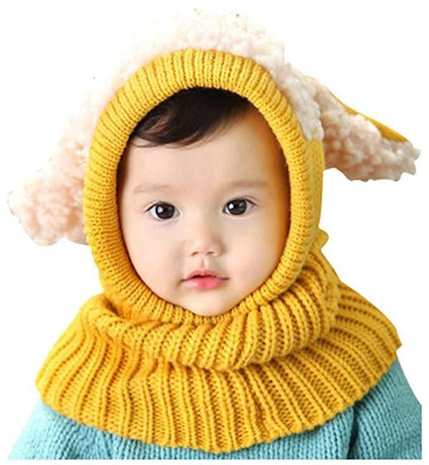 Girls Boys Warm Hat Winter Beanie Scarf Knitted Cap One Size Adjustable 18 months - MomyMall
