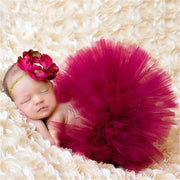 Newborn Photography Princess Tutu Skirt Headband-Burgundy - MomyMall Burgundy / Newborn