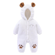 Baby Winter Jumpsuit Newborn Animal Style Thick Warm Romper - MomyMall White / 0-3M