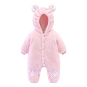 Baby Winter Jumpsuit Newborn Animal Style Thick Warm Romper - MomyMall Pink / 0-3M