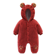 Baby Winter Jumpsuit Newborn Animal Style Thick Warm Romper - MomyMall Brown / 0-3M