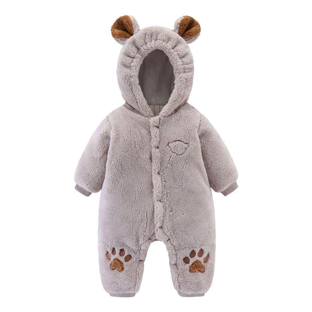 Baby Winter Jumpsuit Newborn Animal Style Thick Warm Romper - MomyMall Gray / 0-3M