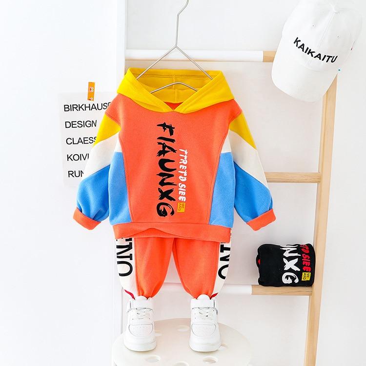 Baby Boy Clothes Cotton Thick Warm 2 Pcs Suit - MomyMall Orange 2 / 3-6 Months