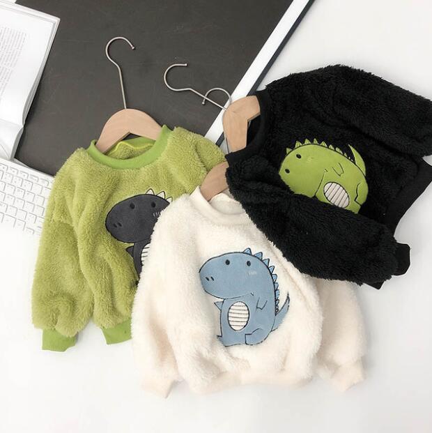 Boys Girls Winter Dinosaur Embroidered Sweater - MomyMall