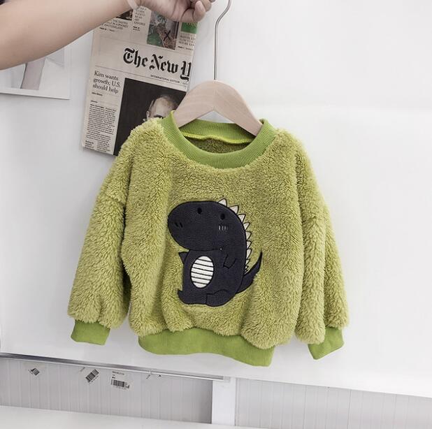 Boys Girls Winter Dinosaur Embroidered Sweater - MomyMall Green / 6-12 Months