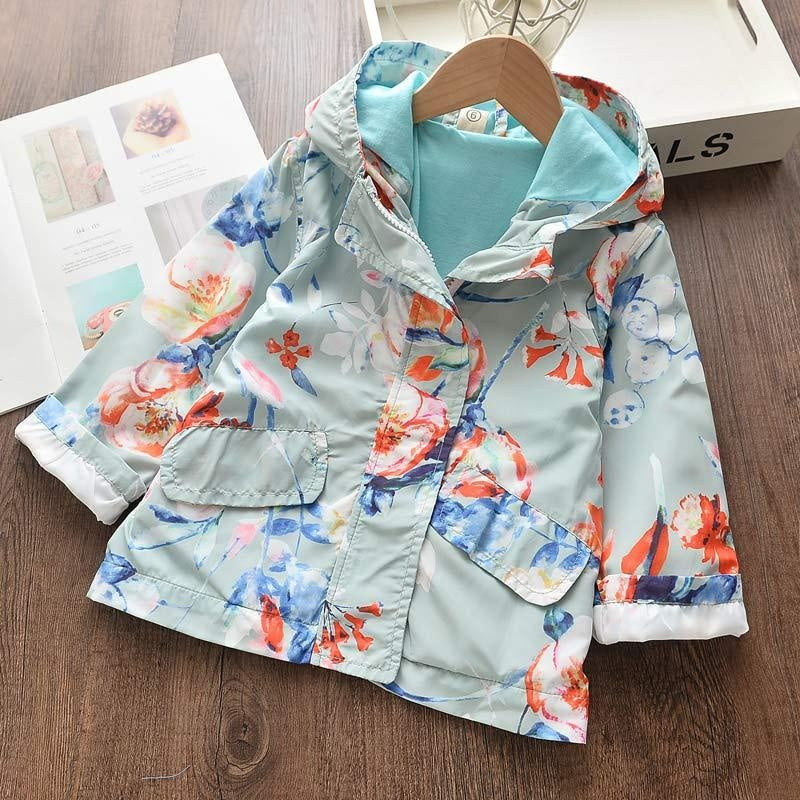 Girls Boys Coats Winter Windbreaker Floral Jackets 3-7 Years