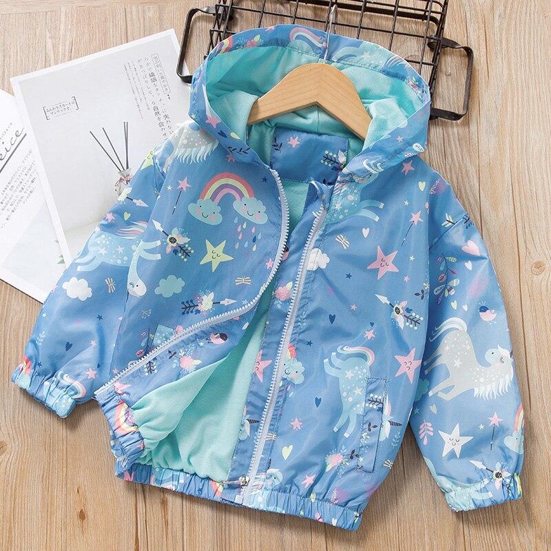 Girls Boys Coats Winter Windbreaker Floral Jackets 3-7 Years