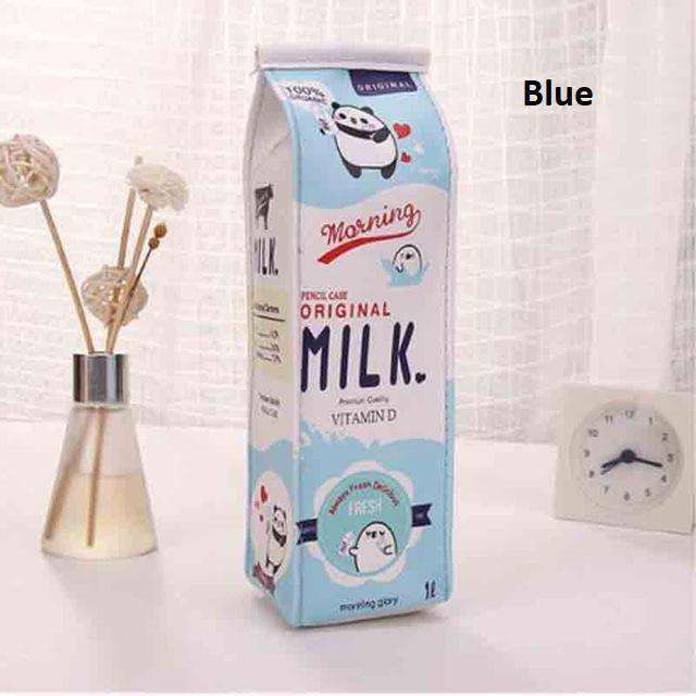 Cute Korea Milk Carton Pencil Case - MomyMall Blue