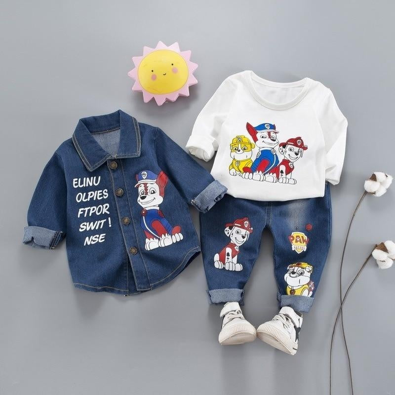 Kids Clothing Jean Boutique Autumn Jeans Outfits 3 Pcs Set 1-4 Years - MomyMall