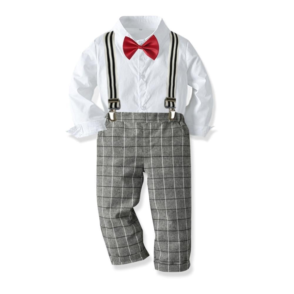 Boys Formal Gentleman Baptism Birthday Party Outfit 2 Pcs 1-6 Years - MomyMall White Shirt Boy / 1-2 Years