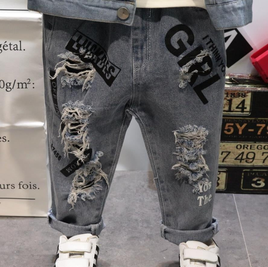 Fashion Kids Baby Boys Sets Denim 3 Pcs for 2-7years - MomyMall