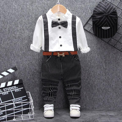 Baby Boy Set Tops Pant with Belt Suit For Birthday Wedding Costume - MomyMall